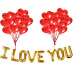KatchOn, I Love You Balloons Set - 16 Inch, Pack of 20 | Red Heart Balloons for Romantic Decorations Special Night | Heart Shape