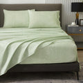 Hyprest Sage Green Bed Sheets, 18 Inch Deep Pocket King Size Sheets Pattern Green Floral Sheets Soft Farmhouse Style - 1800 Thre