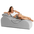 Avana Luvu Lounger - Chaise Lounge Chair for Yoga, Exercise, Massage - High Density Foam - Made in The USA - Light Grey
