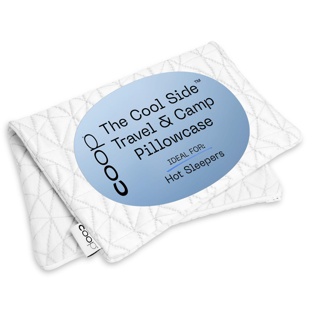 Coop Home Goods Cool Side Travel and Camping Pillow Case, Cooling Pillow Cases for Hot Sleepers, Two-Sided Pillow Covers, Cozy S
