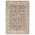HomeRoots Polyester 3' X 5' Beige Grey Machine Woven Oriental Indoor Arean Rug