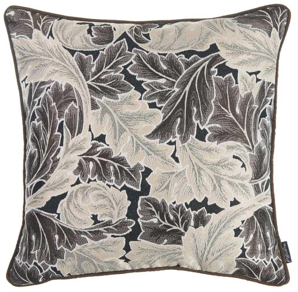 Pillows HomeRoots Multi Polyester 17'x 17' Light Maple Jacquard Leaf Decorative Throw Cover