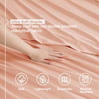 Nestl Rv Short Queen Sheets Set - 4 Piece Bed Sheets For Rv Queen Size Bed, Double Brushed Rv Size Sheets, Hotel Luxury Peach Sheets, Extra Soft Bedding Sheets & Pillowcases