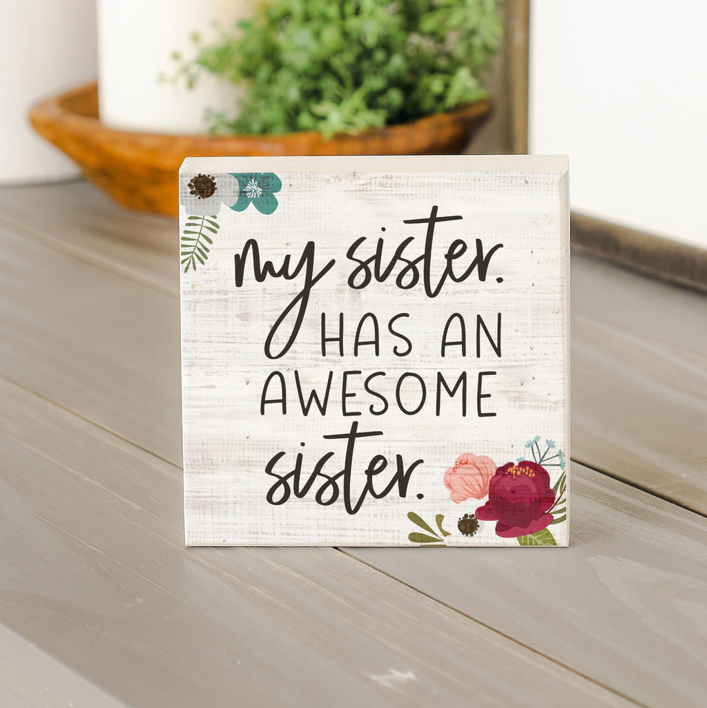 Sincere Surroundings Sts1019 Awesome Sister, 5.25X5.25-Inch, White