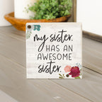 Sincere Surroundings Sts1019 Awesome Sister, 5.25X5.25-Inch, White