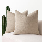Miulee 24X24 Inch Decorative Pillow Covers For Couch Bed Set Of 2 Textured Boucle Neutral Throw Pillows Neutral Accent Solid Euro Cushion Pillowcase Cozy Soft Chair Sofa Livingroom Home Decor