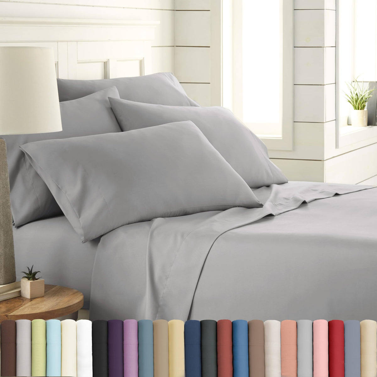 Southshore Fine Living, Inc. 21'' Extra Deep Pocket California King Sheet Sets, 6-Piece Soft Microfiber Bed Sheets With Cal King