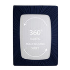 Cathay Home King Fitted Sheet - Double Brushed Ultra Soft – Wrinkle & Fade Resistant - 14' Standard Pocket Fitted Sheet Only - Good Fit For 12'-16' Deep Mattress (King, Navy)