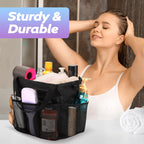 Famichan Mesh Shower Caddy Portable, Dorm Room Essentials For College Students, Large Capacity With 8 Pockets Shower Bag For Cam