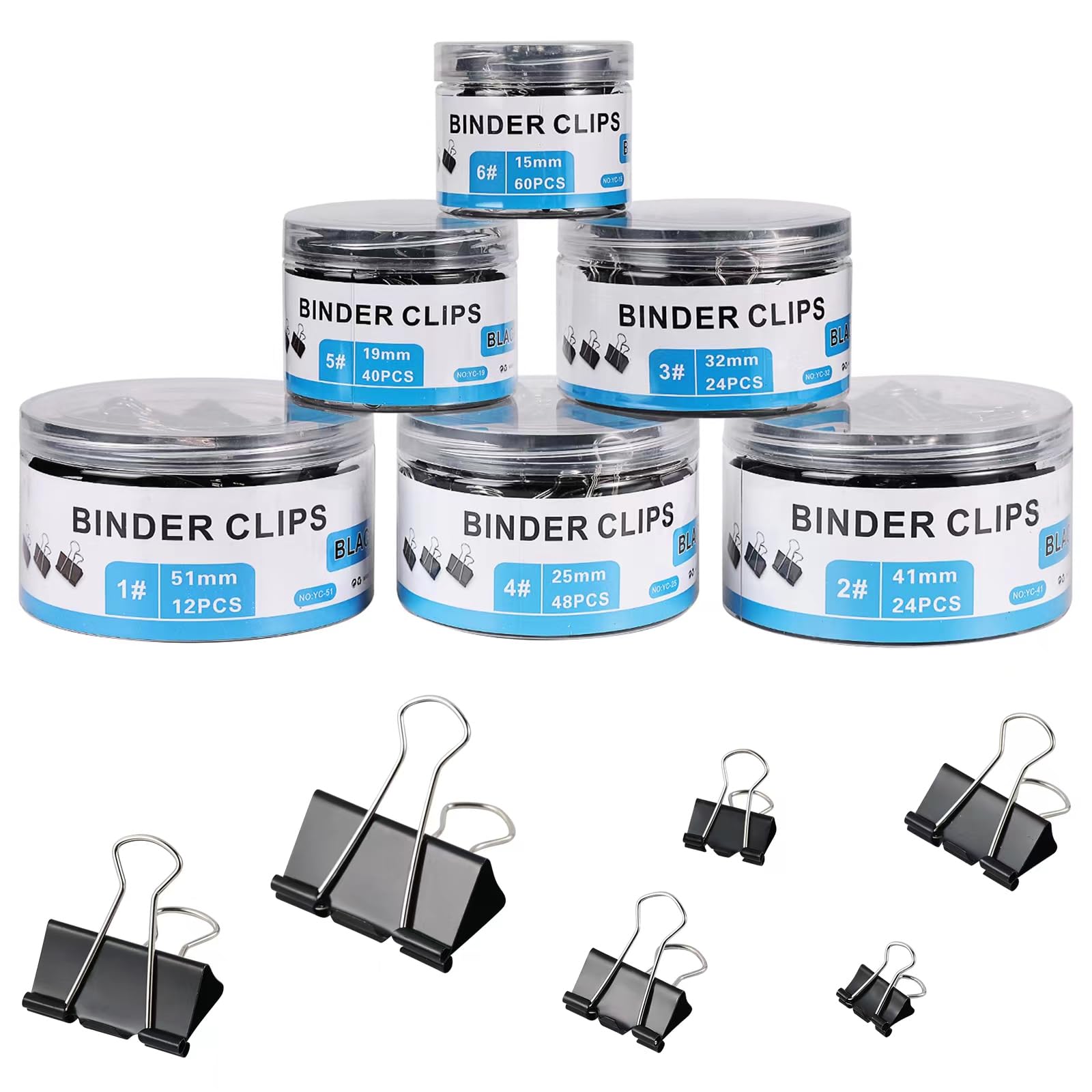 Small Binder Clips Bulk 864 Pcs - Mini Binder Clips 15Mm Paper Clip 5/8 Inch Paper Clamps, Micro Black Metal Binding Paperwork C