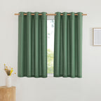 Nicetown Thick Linen Blend Flax Window Curtains, Grommet Vertical Drapes Privacy Added With Light Through Window Treatment For Bedroom/Living Room, Olive Green, W55 X L72, 2 Panels