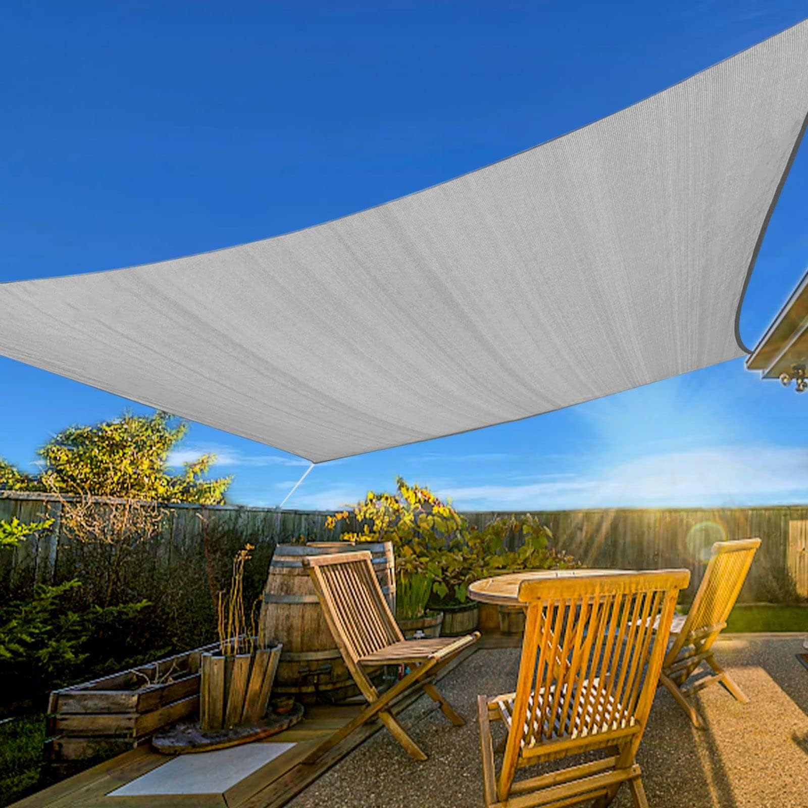 Artpuch Grey 10x10x14 Sun Shade Sails Canopy, 185GSM Shade Sail UV Block for Patio Garden Outdoor Facility and Activities