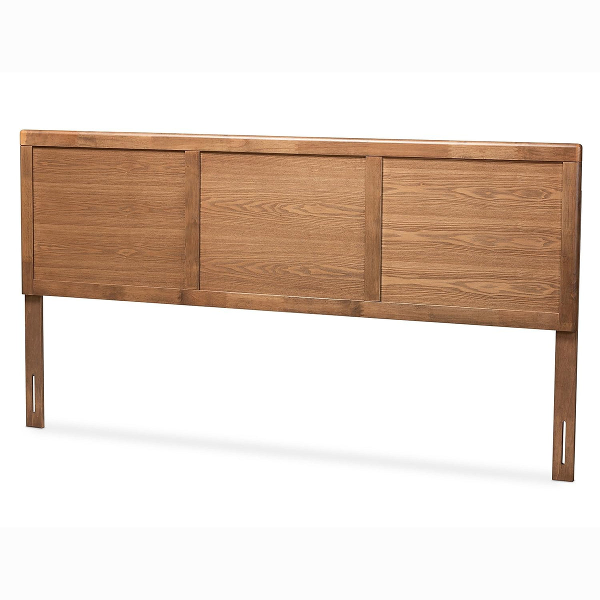 Baxton Studio Raya Mid-Century Modern Walnut Brown Finished Wood King Size Headboard