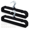Velvet Pant Hangers Non Slip 20 Pack Black Velvet Hangers Plastic Rectangular Slim Velvets Hanger with 10 Hooks for Jean, Bra, S