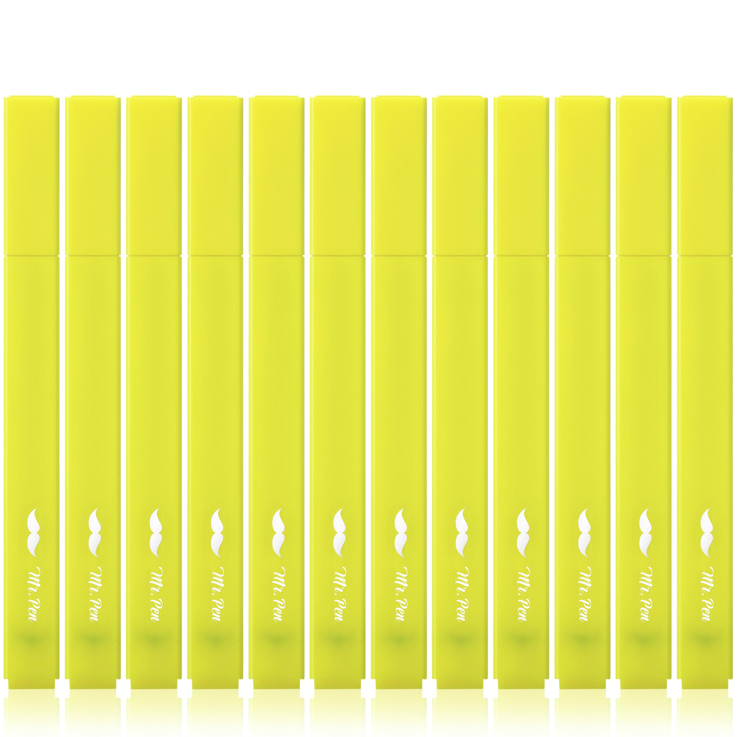 Mr. Pen- Aesthetic Highlighters, 12 Pcs, Fluorescent Yellow, Chisel Tip, Bible Highlighters And Pens No Bleed, Bible Highlighter