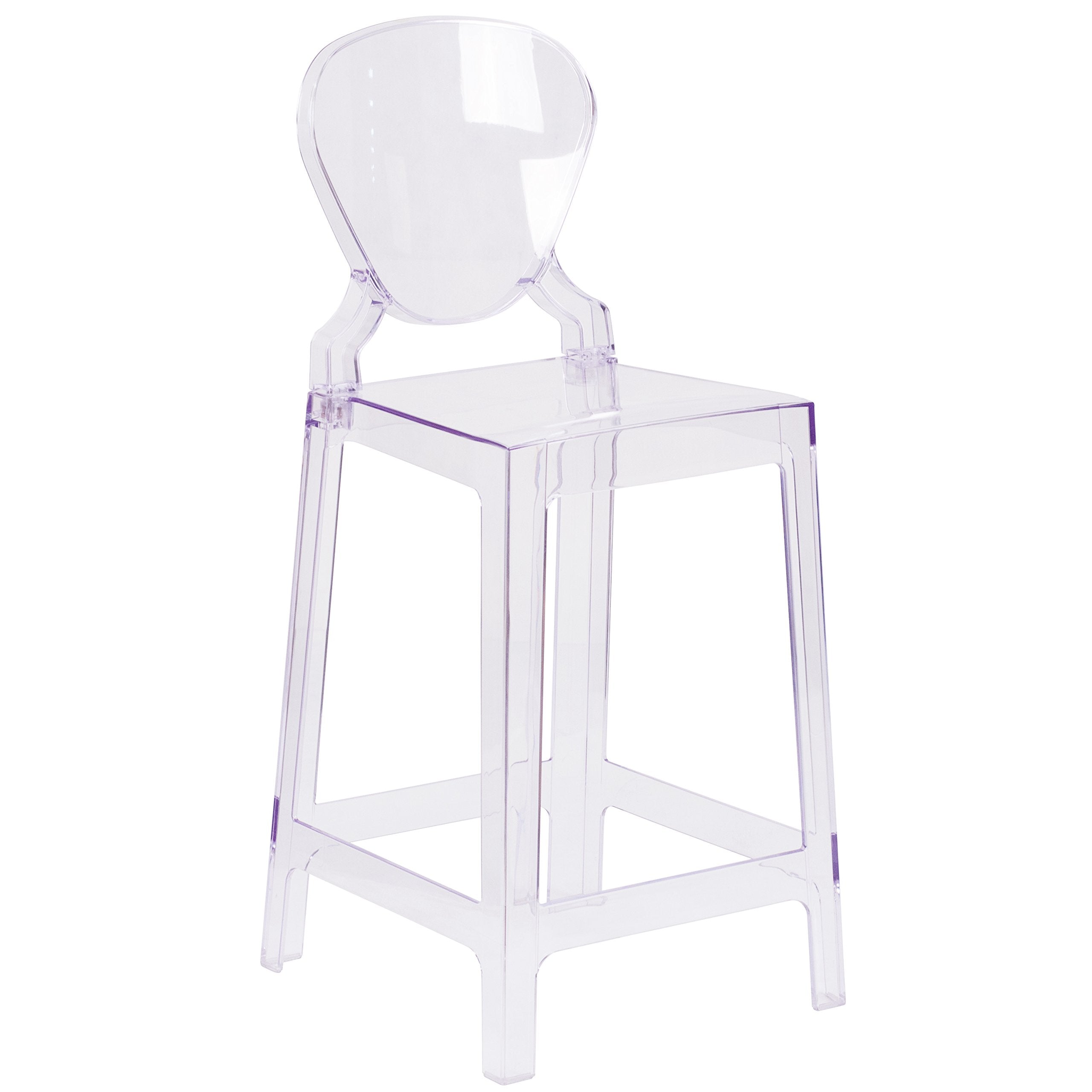 4 Pk. Ghost Counter Stool in Transparent Crystal with Tear Back