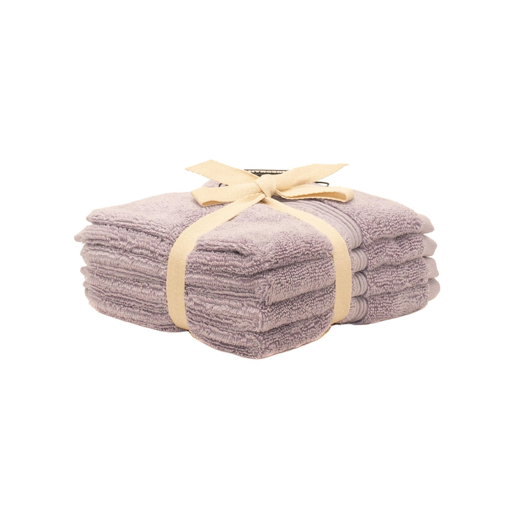 Mosobam Luxury Turkish Towels Set Of 4 Washcloths 13X13 Lavender Aura 700 Gsm Bamboo Viscose & Aegean Turkish Combed Cotton