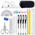 Rustark 19Pcs Large Capacity Pencil Case With Supplies Included Big Pencil Pouch Pen Bag For Office Supplies Storage Organizer