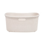 Mind Reader 40L Laundry Basket, Clothes Hamper, Wicker Design, Plastic, 23''L X 14.5''W X 11''H, Set Of 2, Ivory
