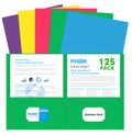 Two Pocket Folders, Pandri 125 Pack 2 Pocket Folders, Letter Size Paper File Folder For School Office Home Business, Assorted 5