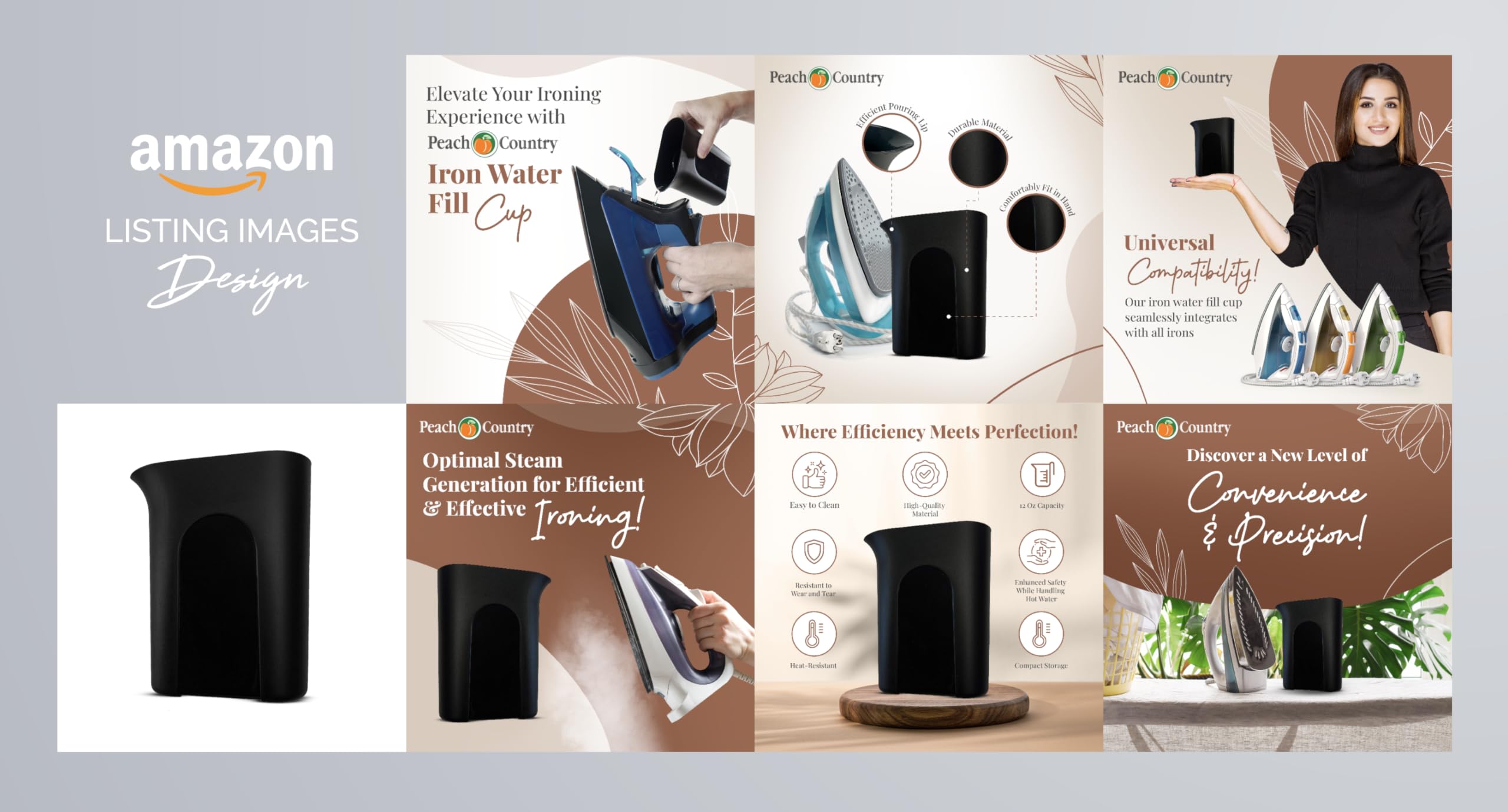 Peach Country 12 Oz Iron Water Fill Cup For (Rowenta Irons) (1)