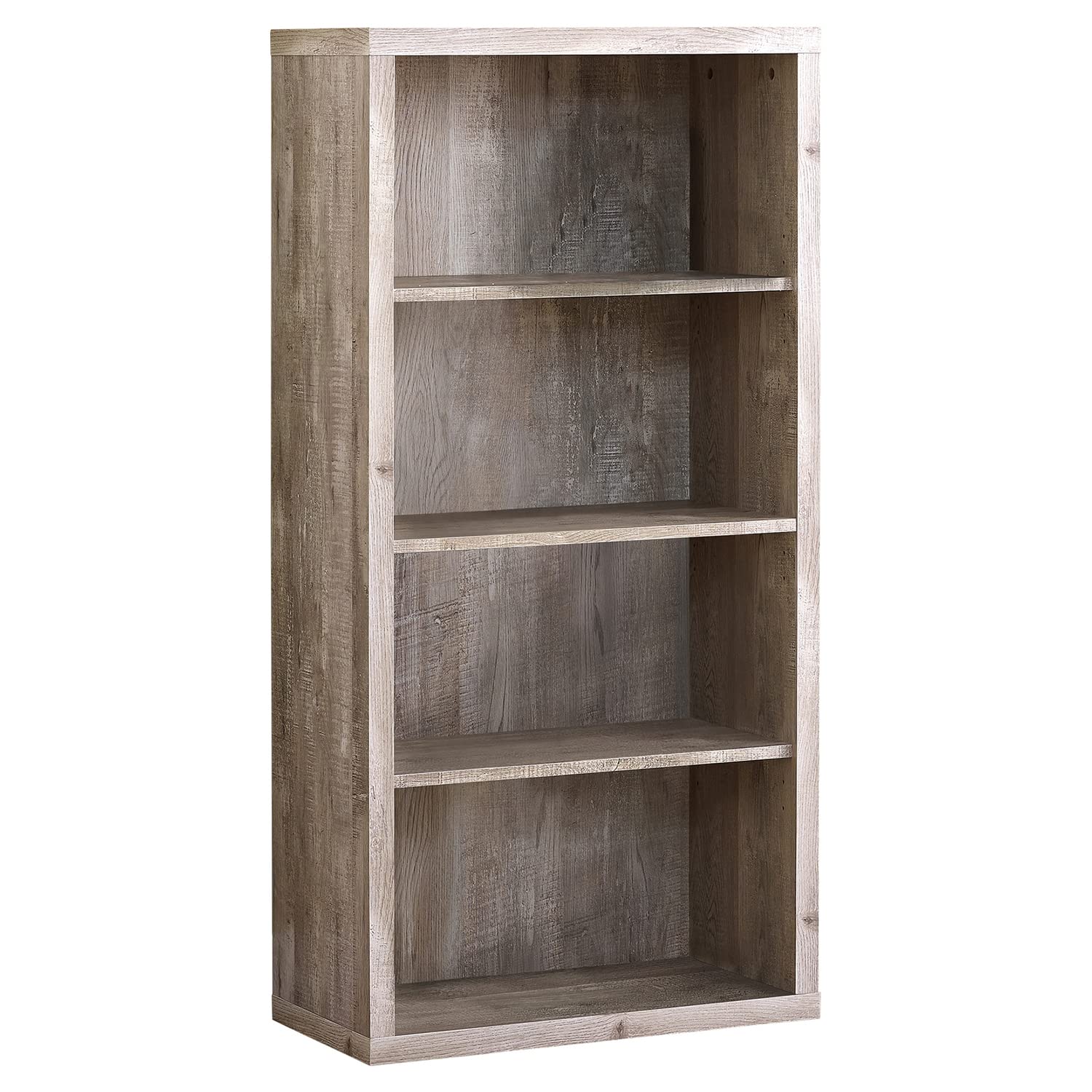 Monarch Specialties Bookcase - Sturdy Etagere with 3 Adjustable Book Shelves - 48? (Taupe)