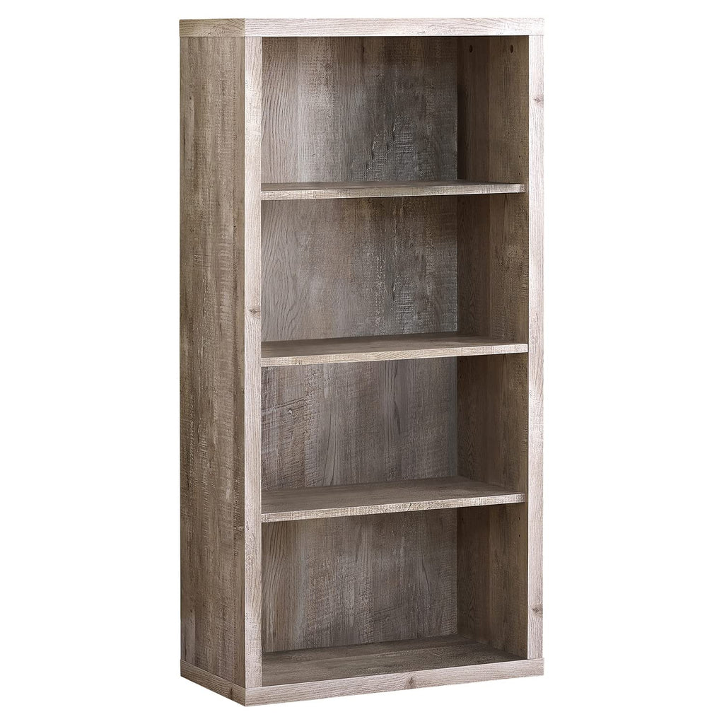 Monarch Specialties Bookcase - Sturdy Etagere with 3 Adjustable Book Shelves - 48? (Taupe)