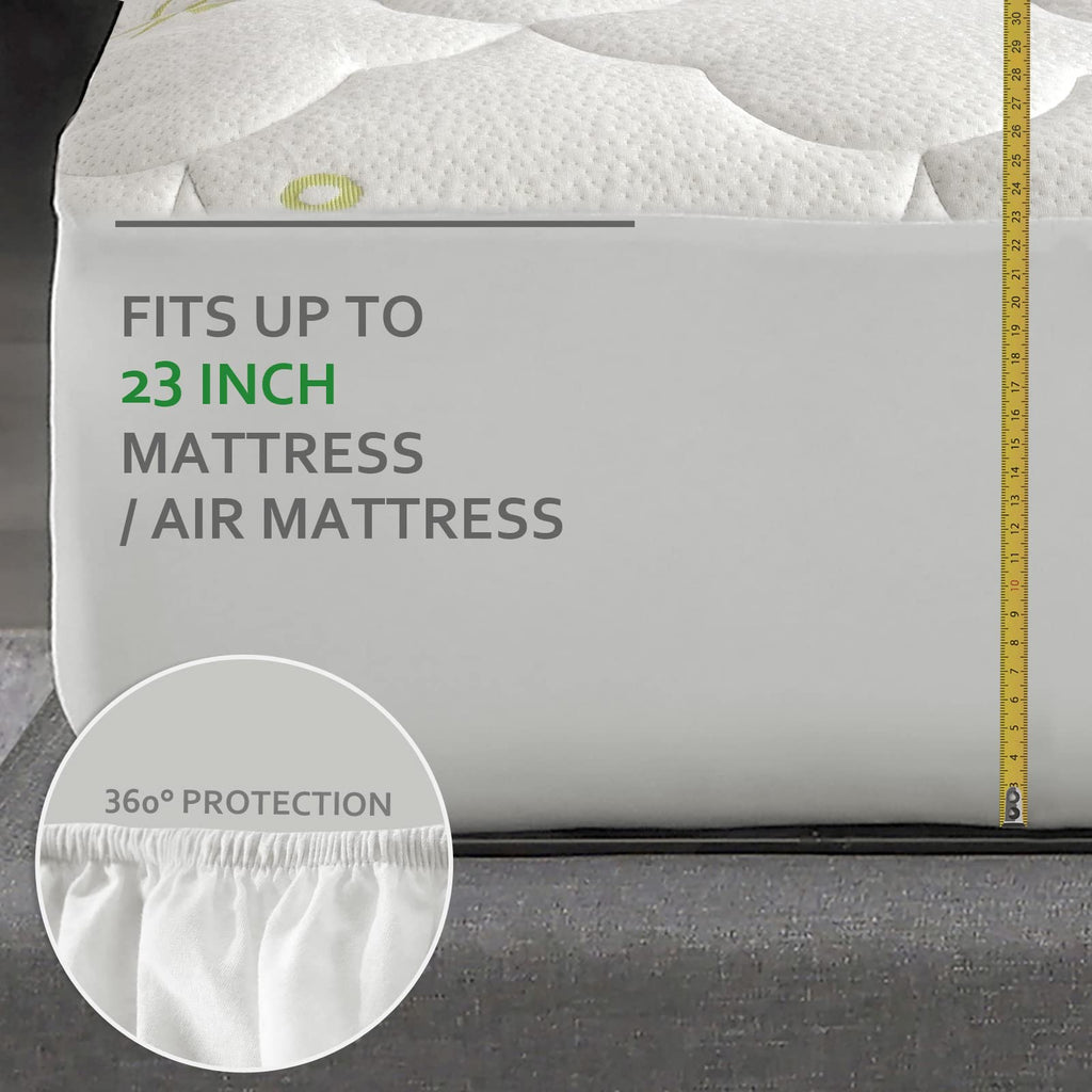 Air Mattress Cover Full Size Mattress Topper, Viscose Made From Bamboo Quilted Mattress Pad Topper, Noiseless Extra Plush Pillow Top Mattress Topper Full (15-23'' Deep Pocket)