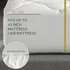 Air Mattress Cover Full Size Mattress Topper, Viscose Made From Bamboo Quilted Mattress Pad Topper, Noiseless Extra Plush Pillow Top Mattress Topper Full (15-23'' Deep Pocket)
