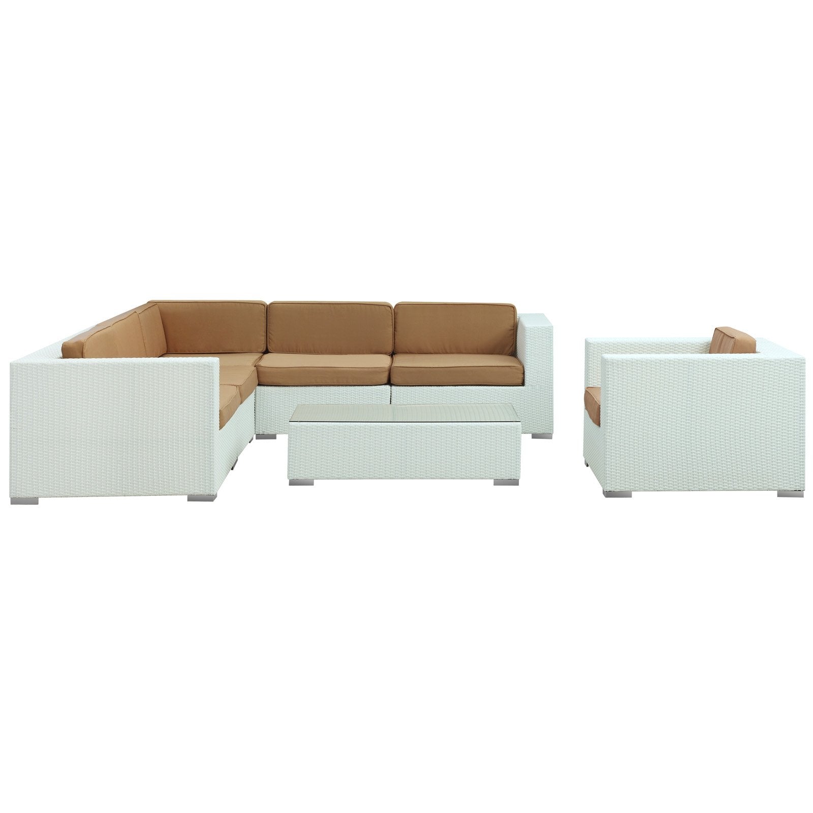 Lexmod Aero 7 Piece Outdoor Patio Sectional Set