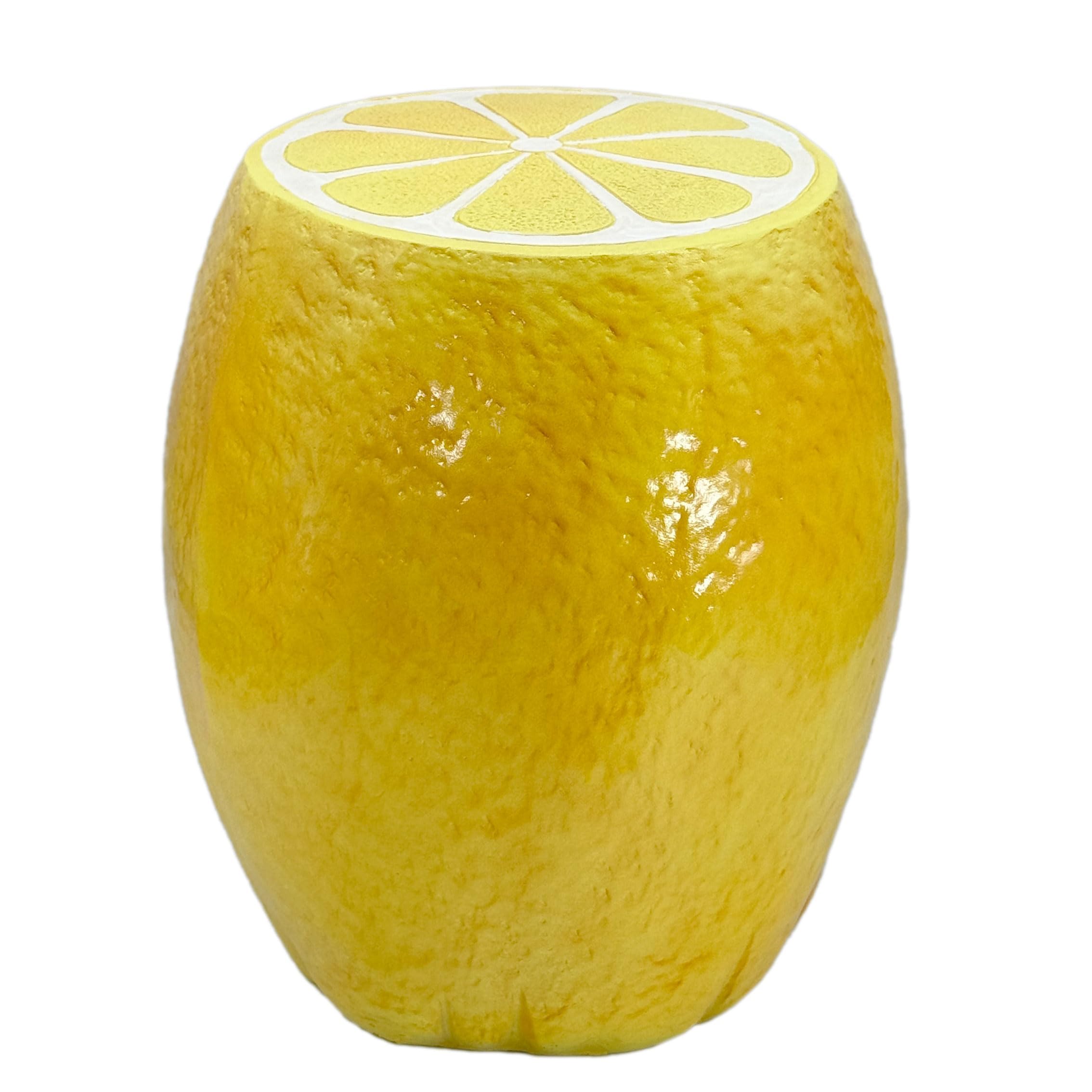 Galt International 18 Yellow Lemon Fruit Stool Side Table Home Decor Plant Stand Garden Indoor Outdoor Decorations
