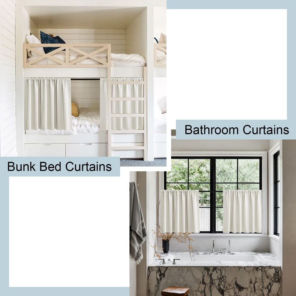 Panelsburg Cream Short Curtains For Bedroom 24 Inches Long 2 Panels Blackout Rod Pocket Thermal Insulated Privacy Decorative Sma