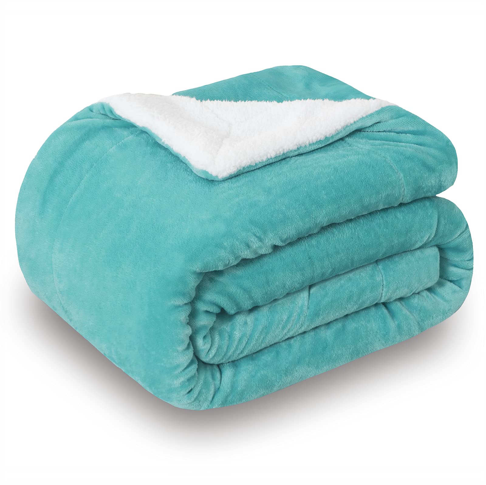 Sochow Sherpa Fleece Throw Blanket, Double-Sided Super Soft Luxurious Plush Blanket Throw Size, Lake Green, 50X60 Inches