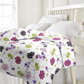 WONDERLOOK Double Bed Dohar Blanket Blue White Flowers, Fabric  Poly Cotton in Multi Color (Double, Bed) (White Flower)
