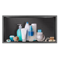 Sanbege 2412 Shower Niche Brushed Stainless Steel, Recessed Shower Caddy, Bathroom Shelf Insert Fits for 22.8x11 Wall Hole I