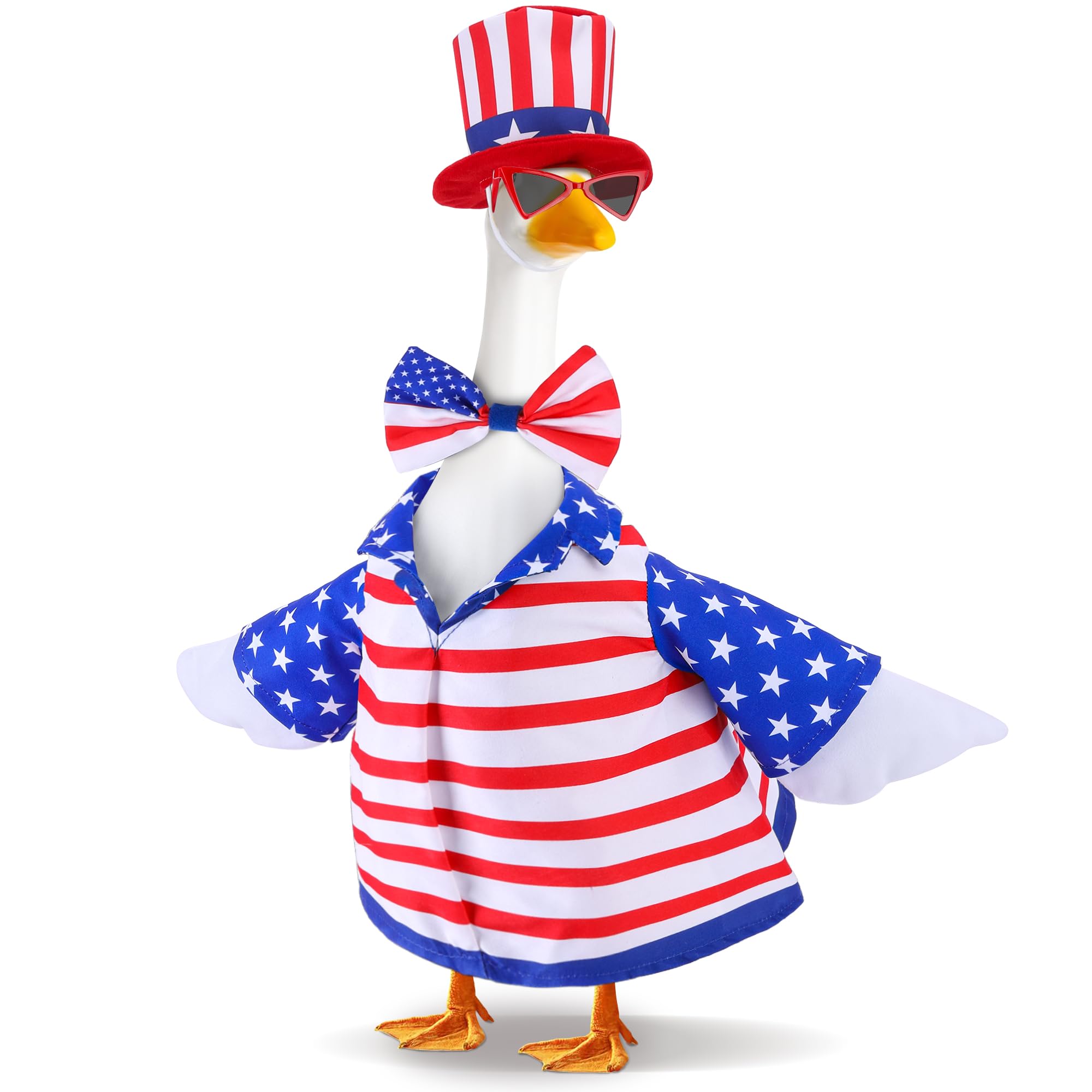 4 Pcs/Set 4Th Of July Porch Goose Outfit, 23 ' High Lawn Goose Statue Patriotic Costume Clothing, Independence Day Porch Garden