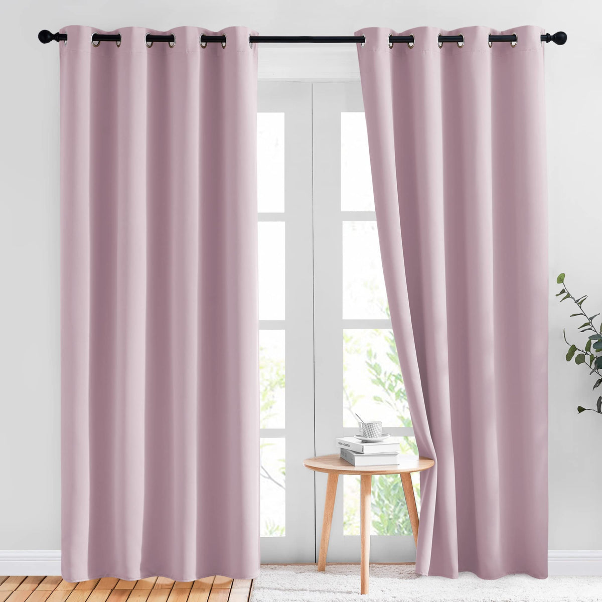Nicetown Blackout Curtains For Girls Room - Thermal Insulated Solid Grommet Room Darkening Curtains/Panels/Drape For Bedroom (La