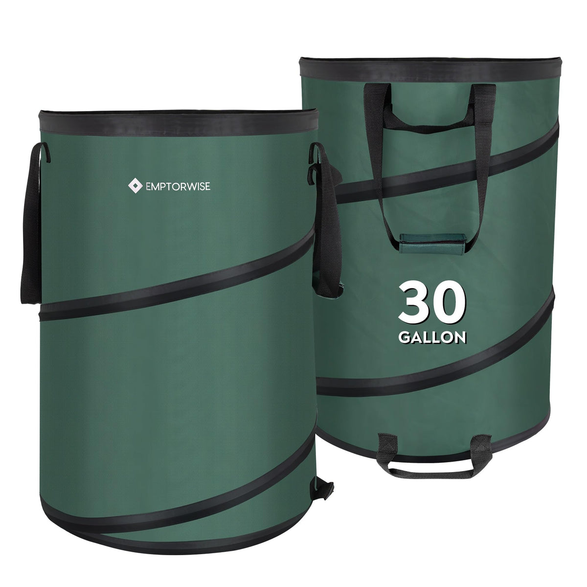 Emptorwise 2Pack 30Gallon Collapsible Trash Cans, PopUp, RV & Camping