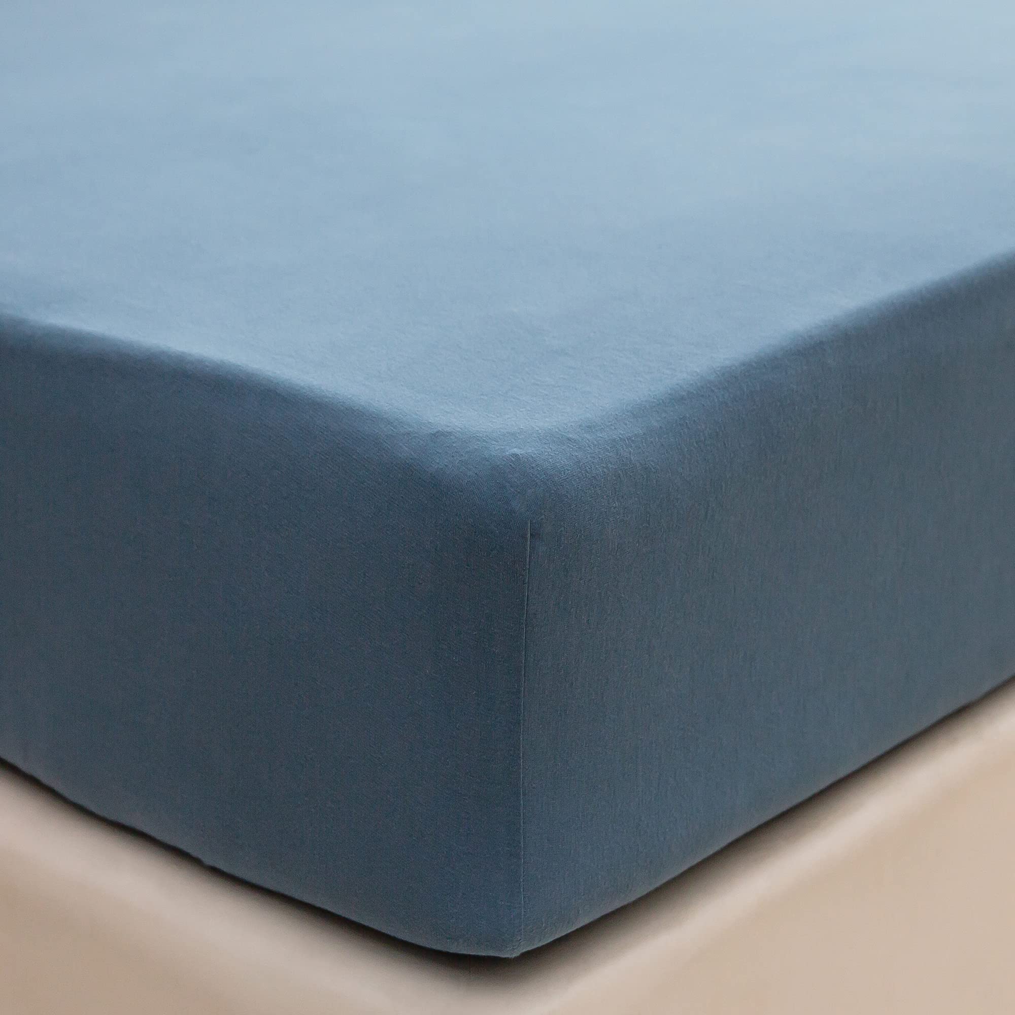 Pure Era Jersey Knit Cotton Fitted Bottom Sheet Only (No Flat Sheet Or Shams) Deep Pocket Up To 15' To 20' Ultra Soft Comfy Br