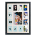 GMFrames School Days Photo Frame K-12 School Years Picture Frame Graduation Photo Collage Black Frame with Mat, Displays One 5x7