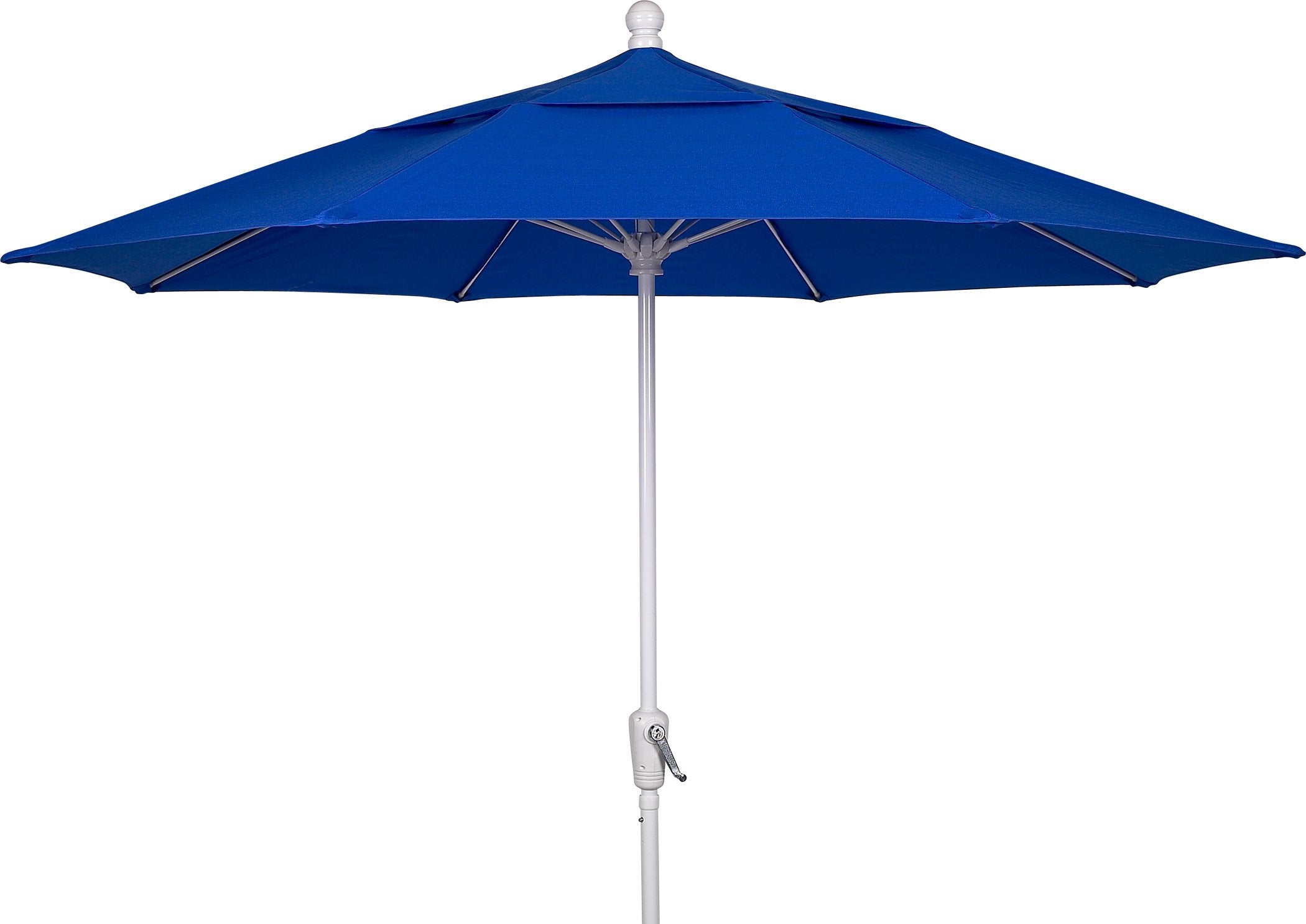FiberBuilt Umbrellas Patio Umbrella, 7.5 Foot Pacific Blue Canopy and White Pole