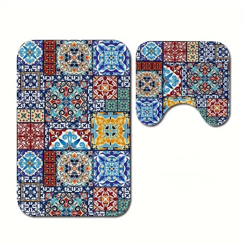 Calyrex Bathroom Rugs Sets 2 Piece Soft Absorbent Bath Mat for Bathroom Bath Rugs and UShaped Contour Toilet Rug NonSlip Bath 