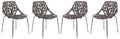 Modern Asbury Dining Chair w/ Chromed Legs, Set of 4