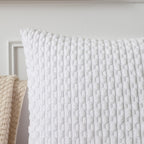 Kevin Textile Pack Of 2, Velvet Pillow Covers Striped Throw Cushion Case Set Accent Corduroy Lumbar Pillowcases With Hidden Zipper For Home Decor Indoor Outdoor (12'X20', Pure White)
