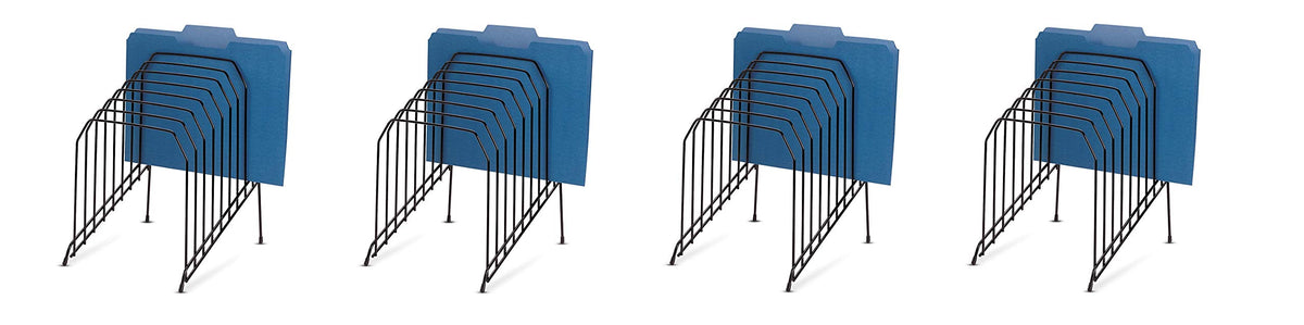 Officemate Large Incline Sorter, 8 Compartment, Wire, 8.5 X 10.375 X 12.625 Inches, Black (252120) (Pack Of 6)