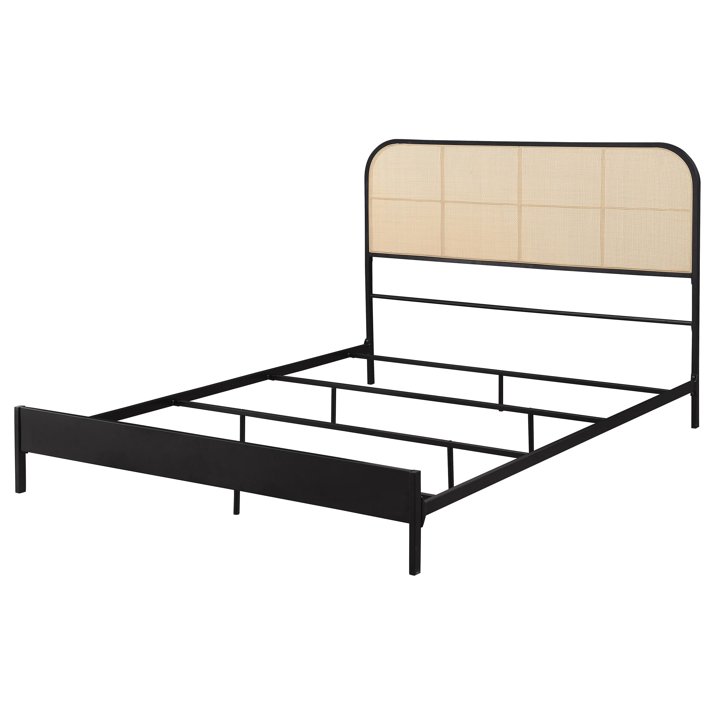 Coaster Home Furnishings Amherst Coastal Metal Queen Size Panel Bed Frame 46-inch Headboard Black 360351Q