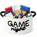 Yungyan Game Night Gift Basket Snack Tray Reusable Game Night Snack Organizer Foldable Space-saving Storage with Handles Knittin