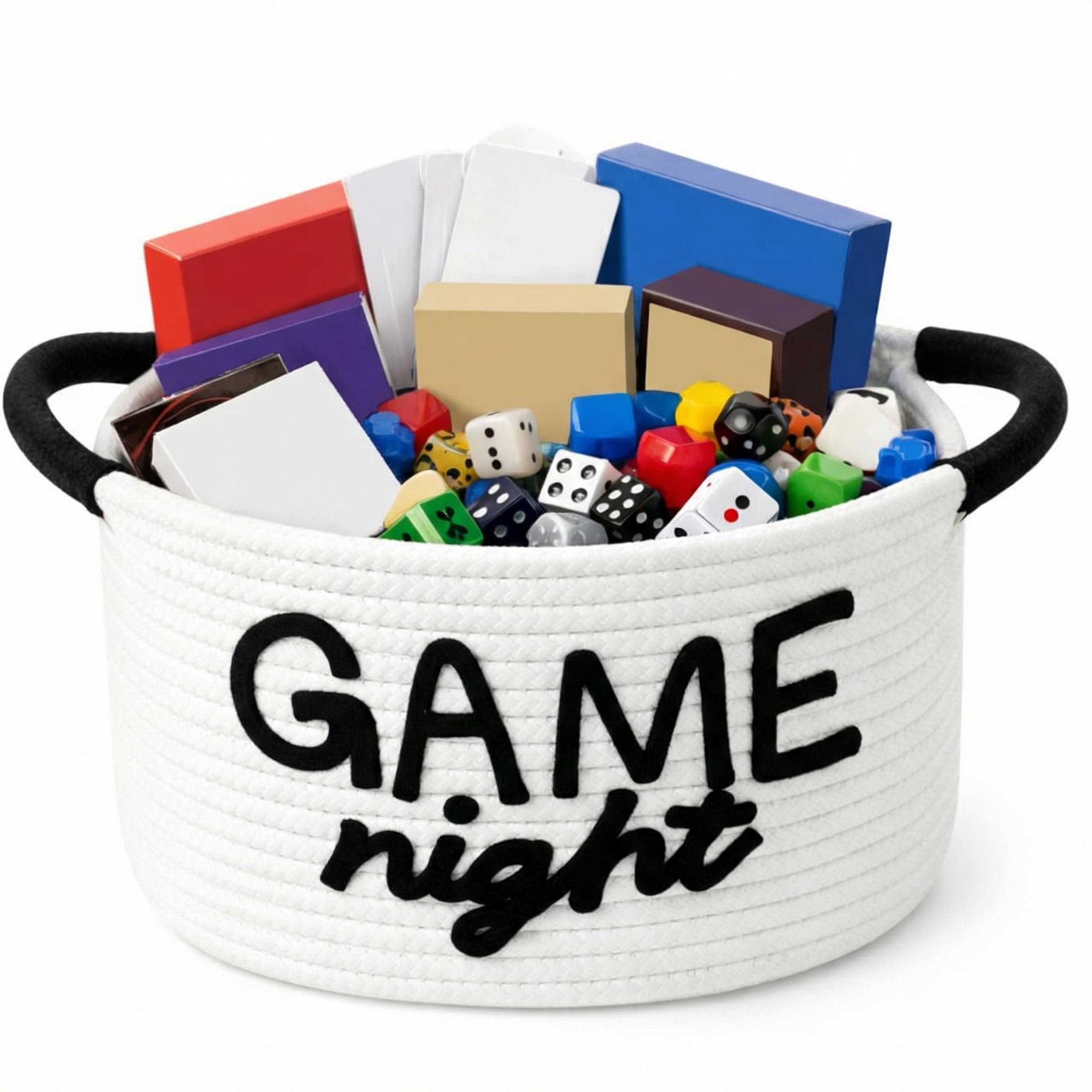 Yungyan Game Night Gift Basket Snack Tray Reusable Game Night Snack Organizer Foldable Space-saving Storage with Handles Knittin