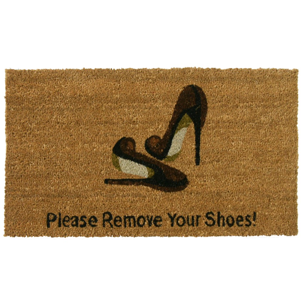 Rubber-Cal Welcome & Please Remove Your Shoes Decorative Welcome Mats, 18 x 30-Inch