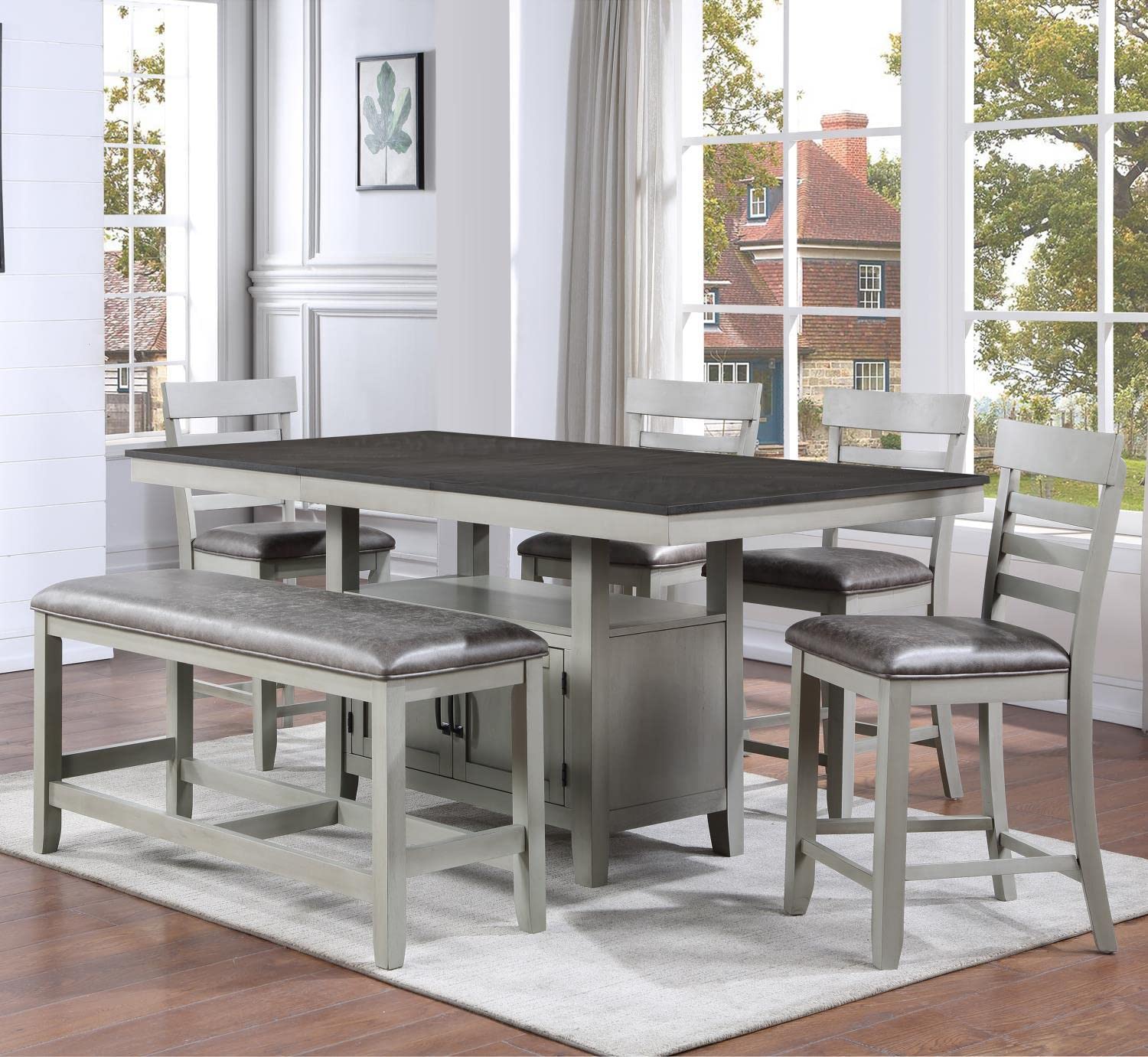 Steve Silver Furniture Hyland 7pc Rectangular Dining Set - Thumbnail 4
